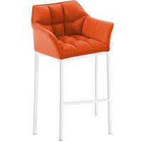 BARHOCKER Lederlook orange - Weiß/Orange, Textil/Metall (64/110/48cm) - CLP