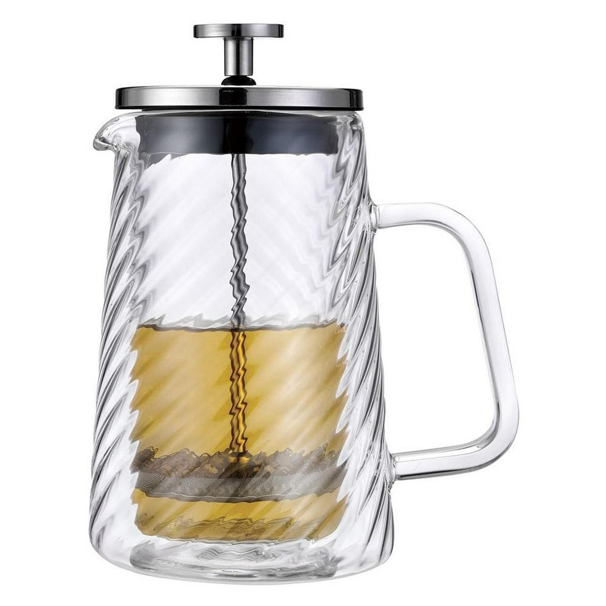 TEEKANNE Silber 12.1/12.1/19.5 cm KB7763 - Silberfarben, Glas (0.6L) - Klausberg 
