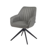 ARMLEHNSTUHL ARVIT - Schwarz/Grau, Textil/Metall (58/87/61cm) - B&D Home
