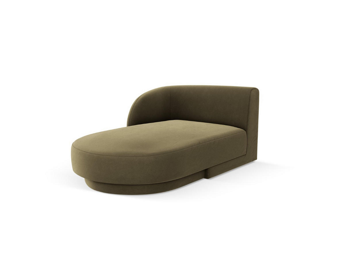 CHAISELONGUE links Miley aus Samt grün - Grün, Textil (90/70/156cm) - Micadoni