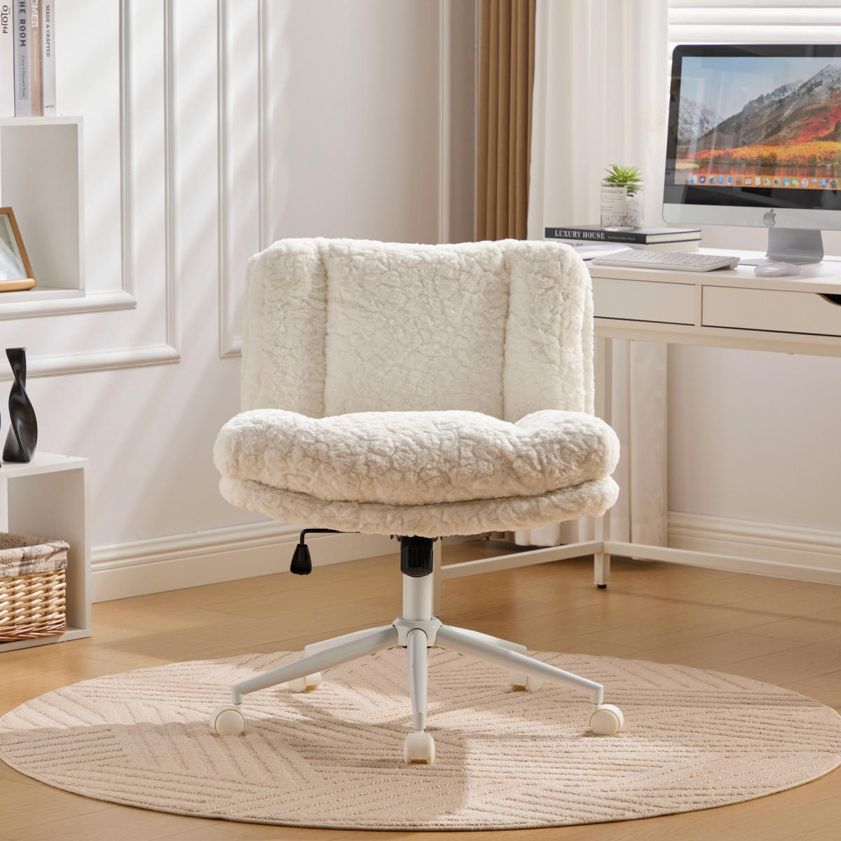 DREHSTUHL DE-36327 mit breiter Sitzfläche Creme - Creme, Metall (67/94/63cm) - ComfortXL