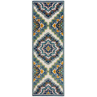 OUTDOOR-TEPPICH Floral-Design, superweich, blau MARDEN, Blau 80x230 cm - Blau, Textil (80/230cm) - KADIMA DESIGN