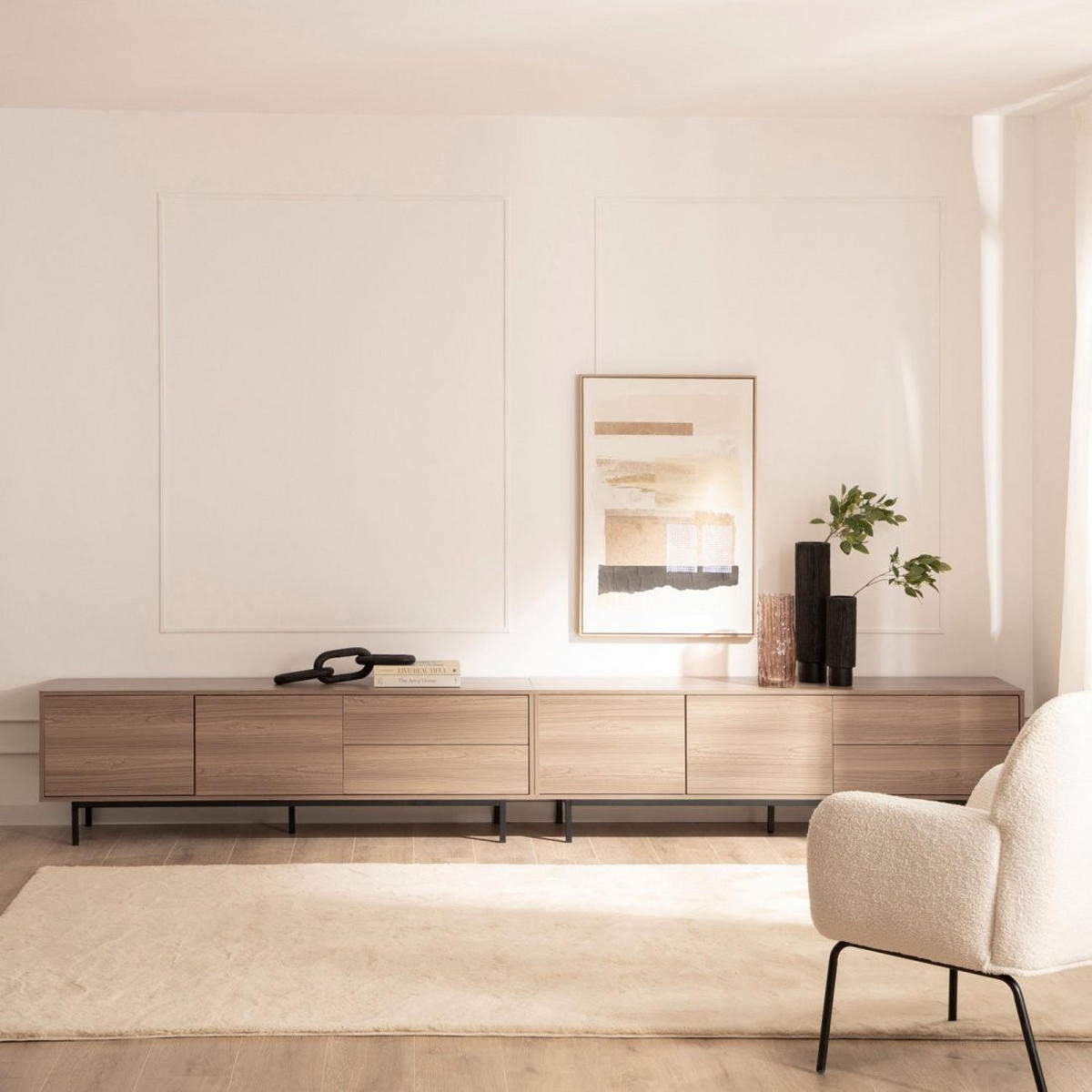 TV-ELEMENT Elton Natürlich 160 cm x 50 cm - Naturfarben, Holzwerkstoff (160/50/40cm) - Klast Home