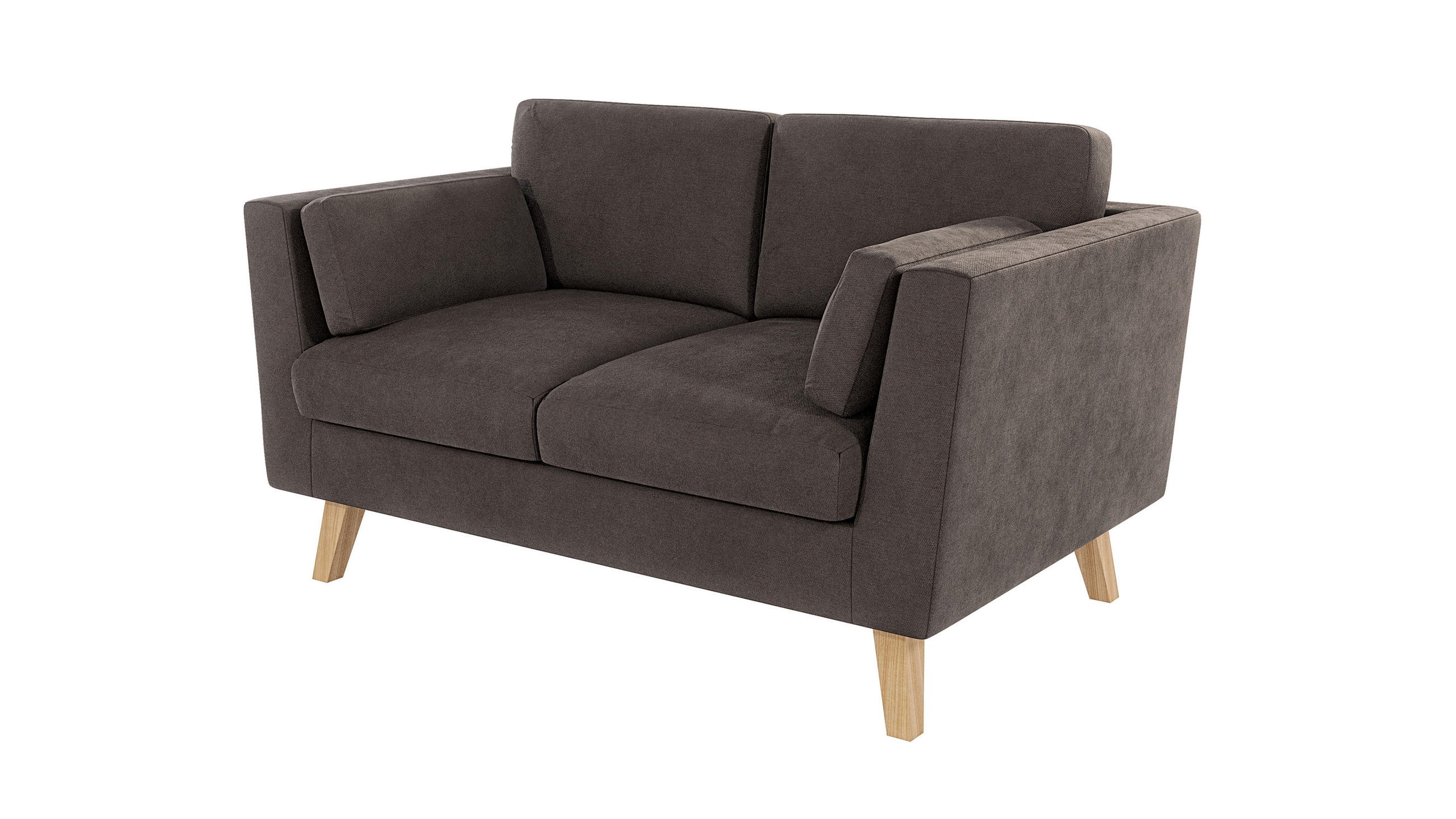 2-SITZER-SOFA Mario Braun - Khaki Microfaser - Hellbraun/Dunkelbraun, Holz/Buchenholz (152/90/89cm) - S-Style Möbel