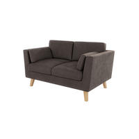 2-SITZER-SOFA Mario Braun - Khaki Microfaser - Hellbraun/Dunkelbraun, Holz/Buchenholz (152/90/89cm) - S-Style Möbel