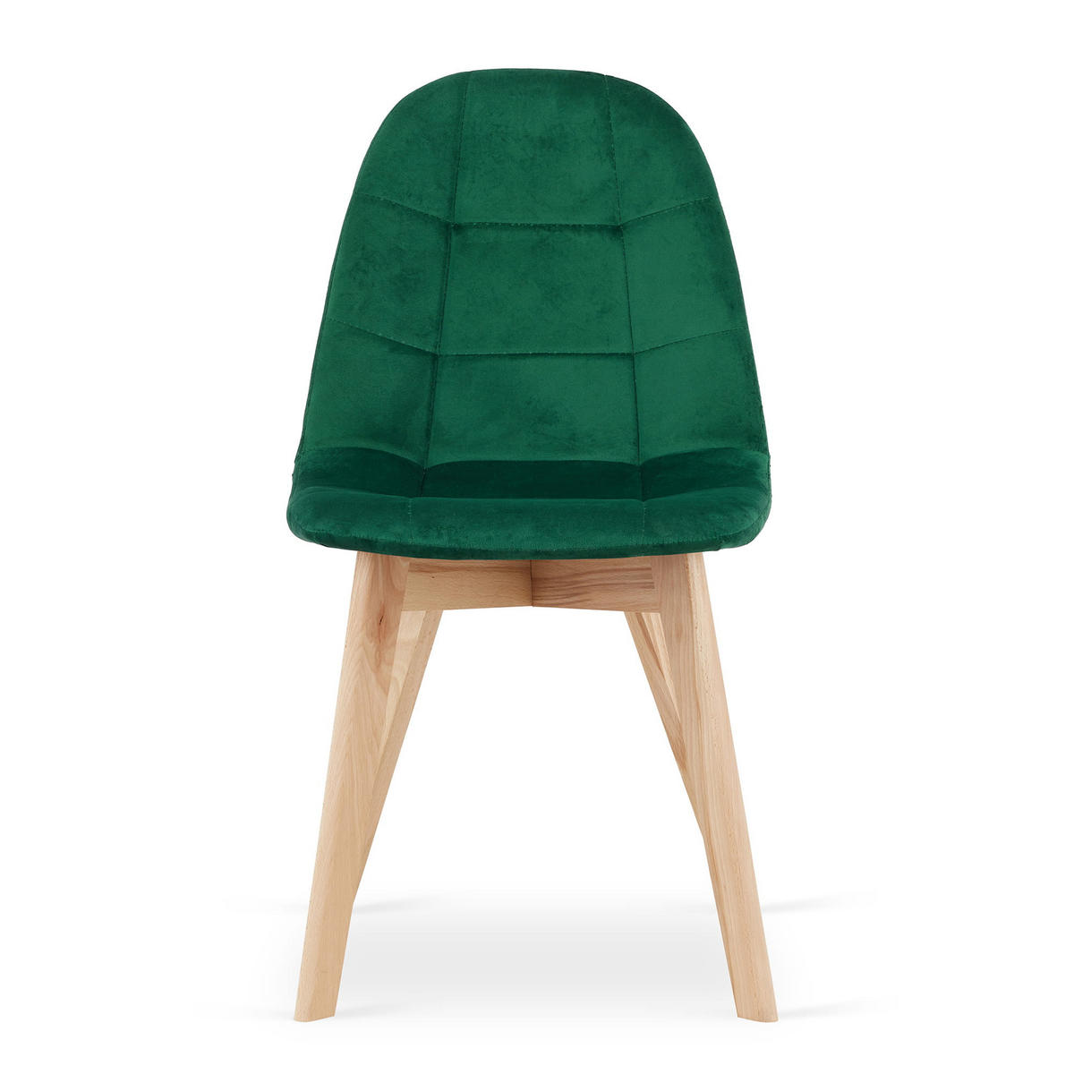STUHL SORANO 1 Stück, Grün, mit Samtstoff gepolstert - Grün, Holz/Textil (45/82/54cm) - Komodee