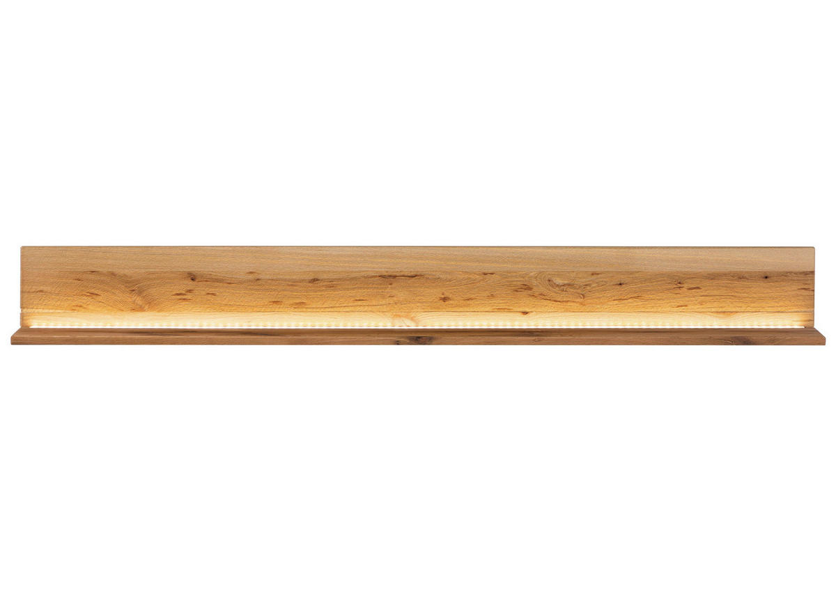 WANDREGAL Wild-/Zerreiche 165x17x19 natur geölt MONTREUX LUX #123 - Naturfarben, Holz (165/19/17cm) - Massivmoebel24