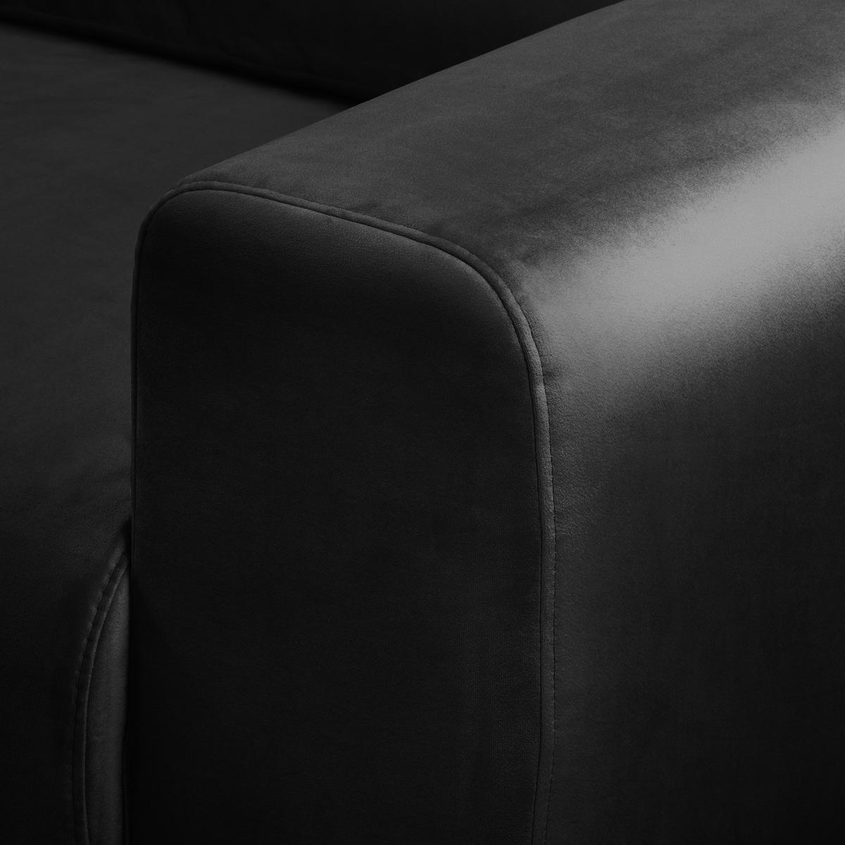 ECKSOFA - Samt - Schwarz, Textil (286/152cm) - home24