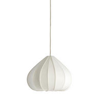 HÄNGELAMPE Zubeda Weiß Ø49/36 cm - Weiß, Textil (49/49/36cm) - Light & Living