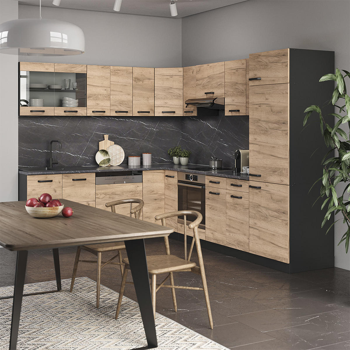 KÜCHENFRONT R-Line Goldkraft Eiche 39.6 x 59 cm Möbelfront für den Hängeschrank - Honigeiche, Holzwerkstoff (39.6/59/1.6cm) - Vicco