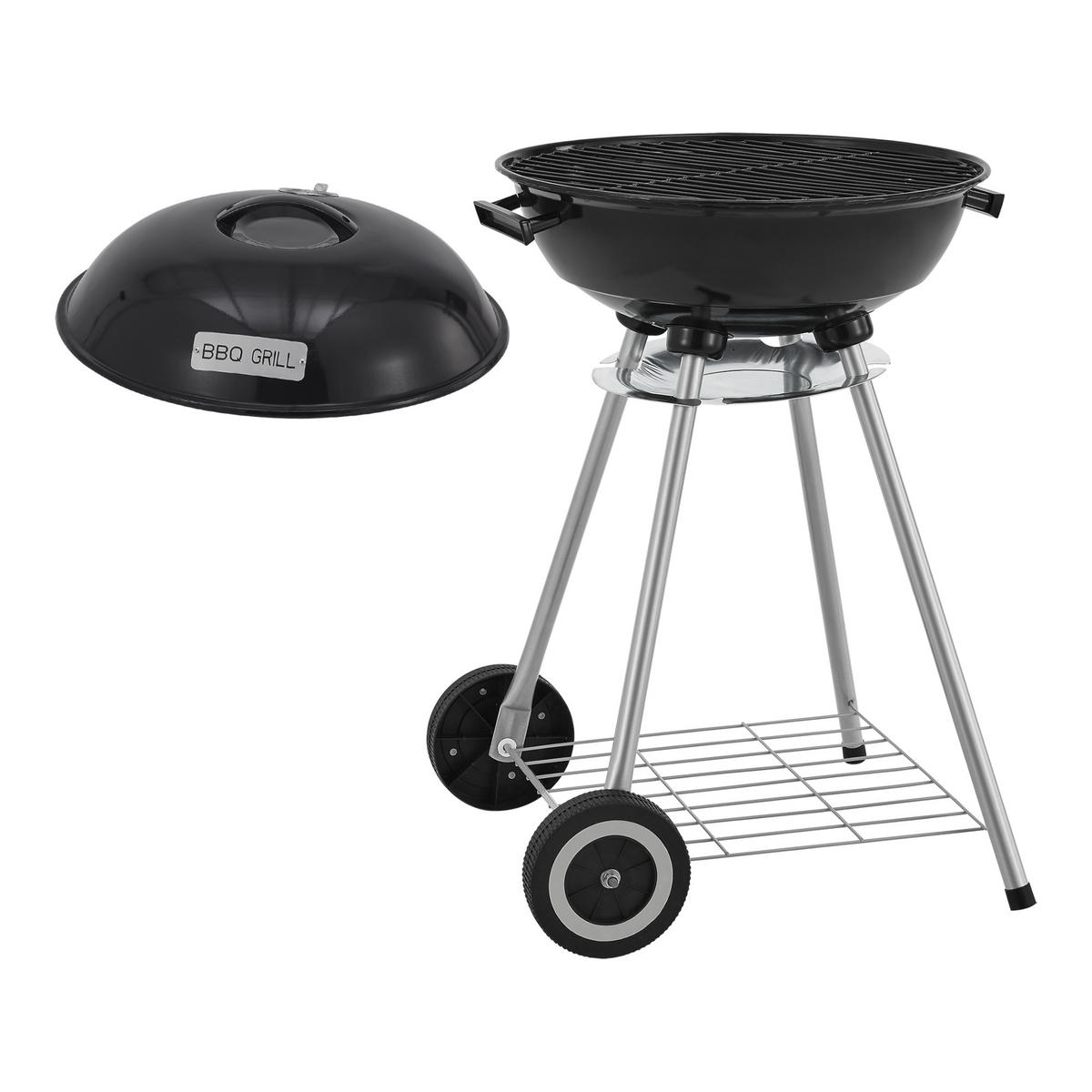 RUNDGRILL Apricena - Schwarz, Metall (80cm) - casa.pro