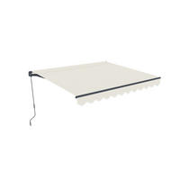 EINTEILIGE MARKISE Vecchio Beige 3m x 2,5m - Premium-Leinwand 320g/m² - Beige, Metall (295/270/250cm) - Cazeboo