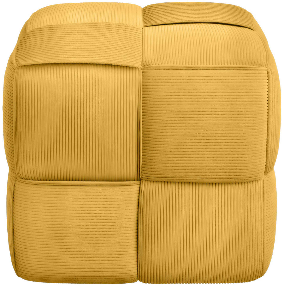 SITZHOCKER Giros Cord Gelb Hocker Schlafzimmer - Gelb, Textil (40/40/40cm) - DELUKE
