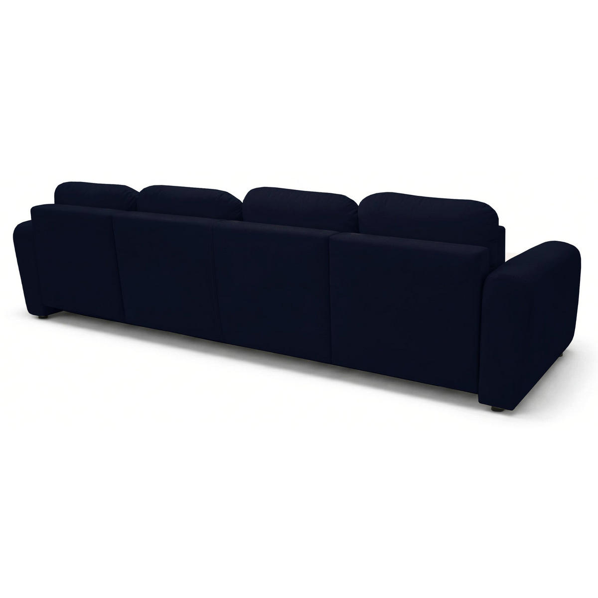 ROHOVÁ SEDAČKA U Olido tmavomodrý zamat - čierna/tmavomodrá, textil/plast (315/82/150cm) - Selsey