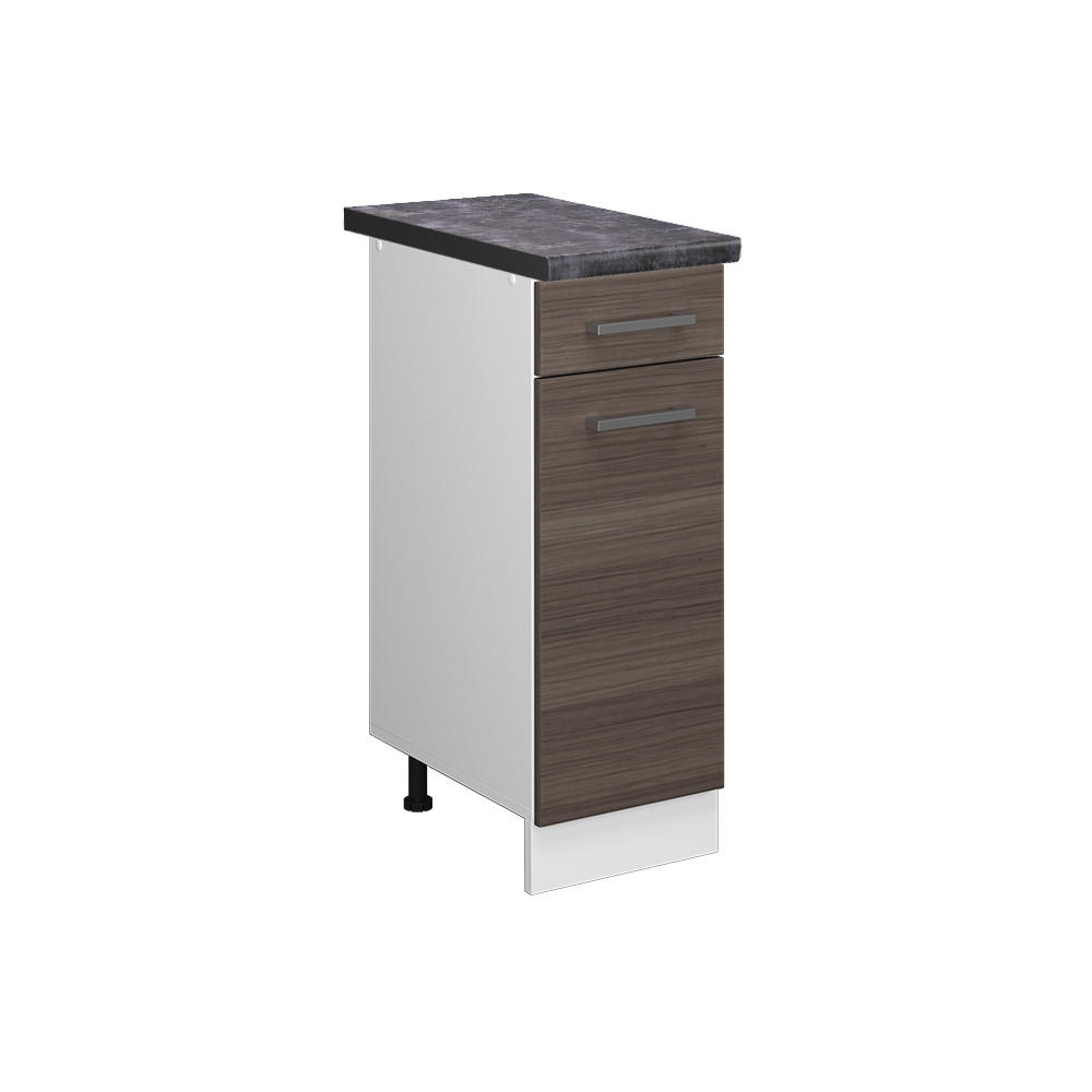 KÜCHENUNTERSCHRANK R-Line Grau 30 cm, AP Anthrazit - Weiß/Braun, Holzwerkstoff (30/81.6/60cm) - Vicco