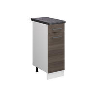 KÜCHENUNTERSCHRANK R-Line Grau 30 cm, AP Anthrazit - Weiß/Braun, Holzwerkstoff (30/81.6/60cm) - Vicco