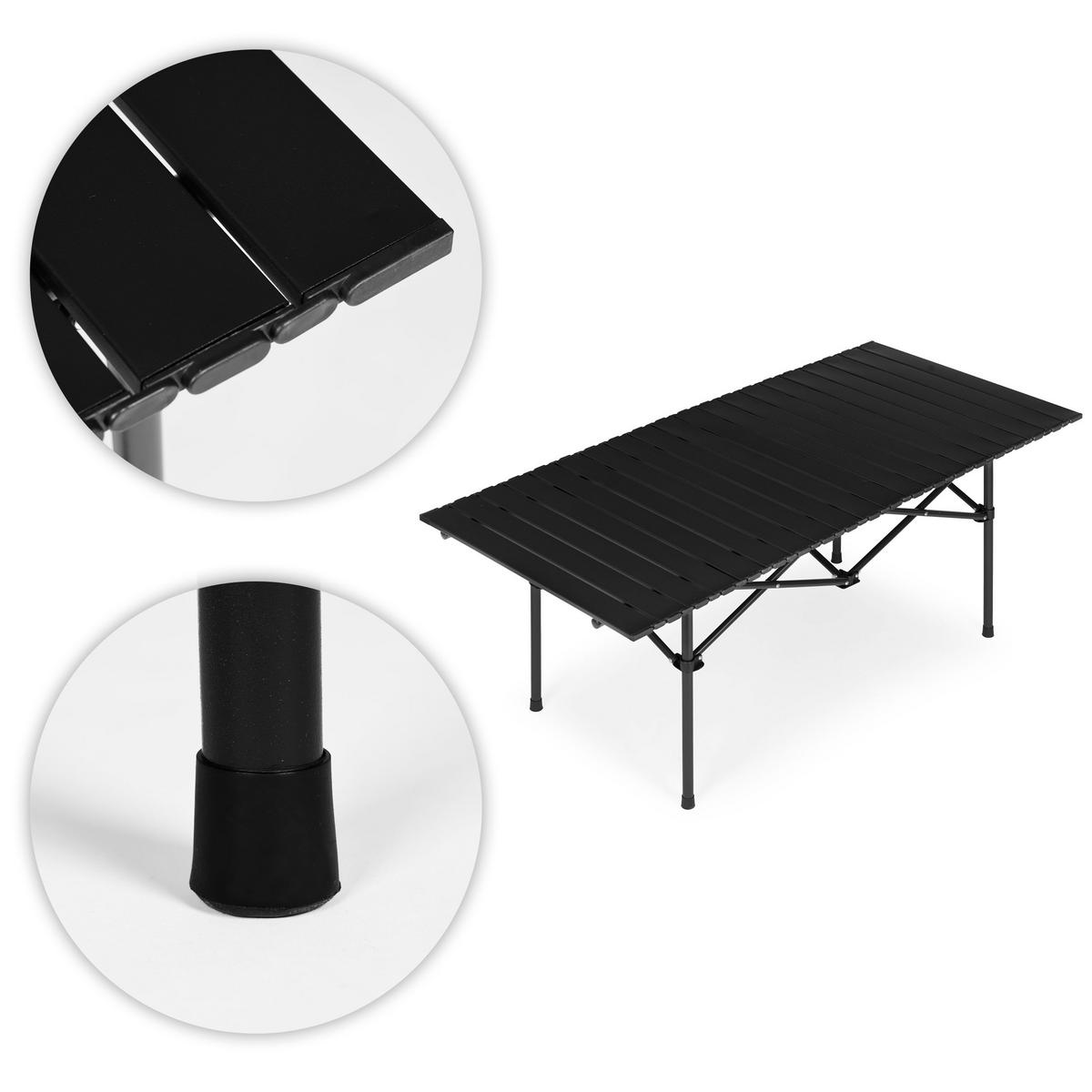 CAMPINGTISCH Schwarz - Schwarz, Metall (55/120/49cm) - Mat-Haus