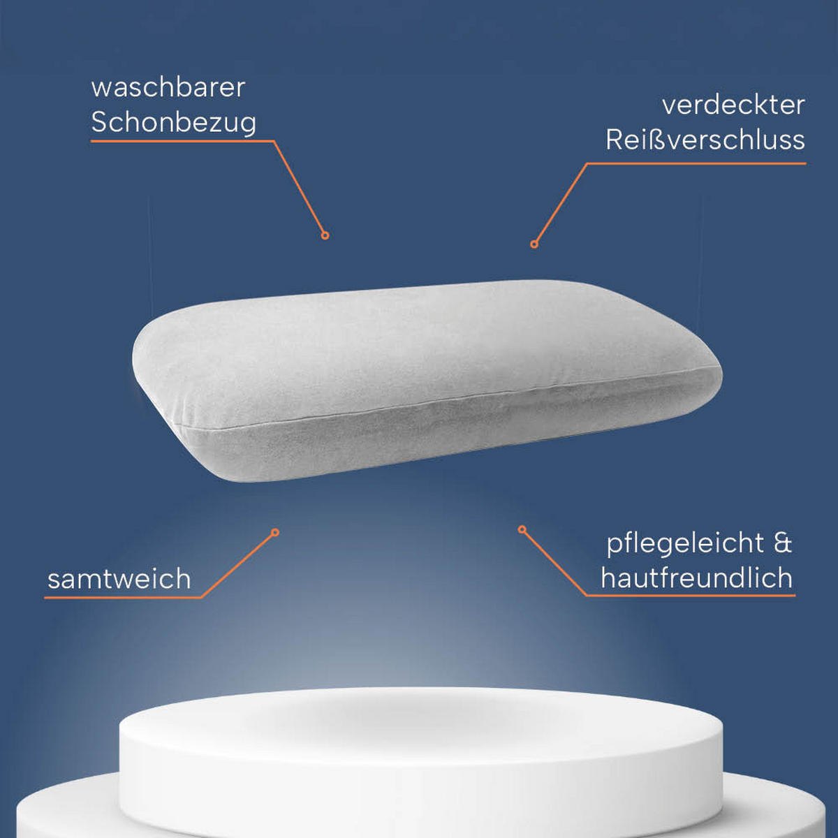 KISSENBEZUG für COMFORT Nackenkissen, DOPPELPACK Grau 70x40 cm - Grau, Textil (30/70cm) - casimum