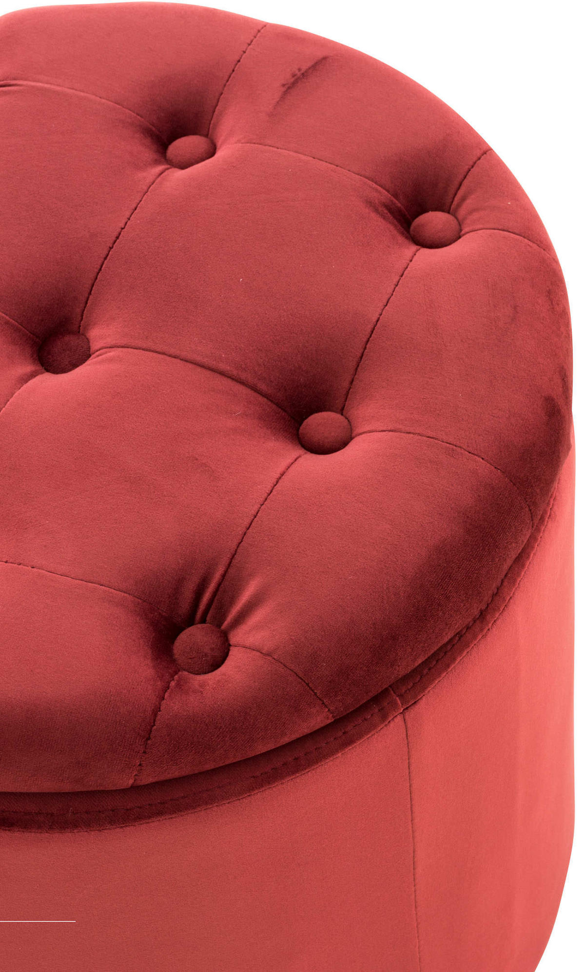 SITZWÜRFEL Samt Rot - Rot/Schwarz, Kunststoff/Textil (44/42/44cm) - CLP