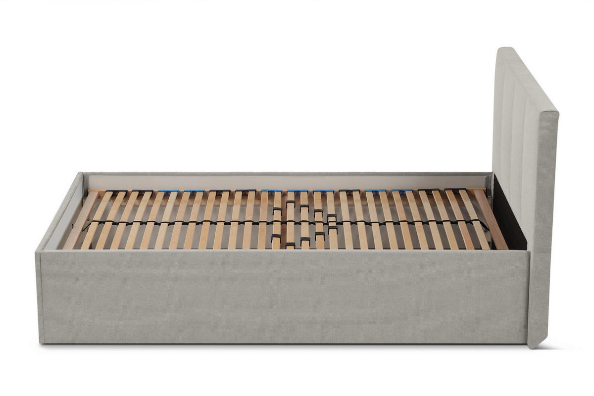 POLSTERBETT Dalas Grau 100 x 200 x 40 cm Stauraum Mit hochwertiger Matratze H2 (bis 100 kg) und Lattenrost - Grau, Holz (100/200cm) - Halmon Schlafkomfort Betten 