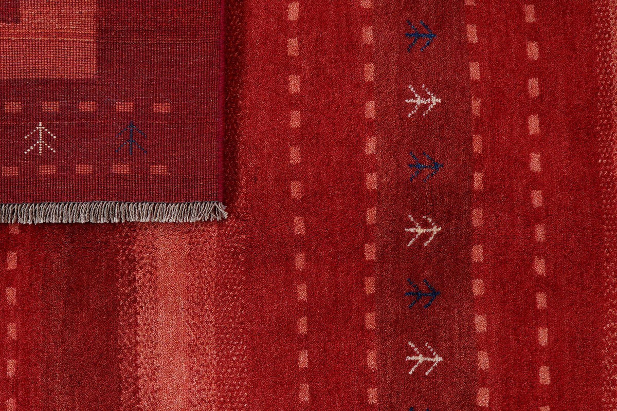 GABBEH-TEPPICH handgeknüpft Sonnat Rot 204/152 cm Schurwolle - Rot, Textil (152/204cm) - Looma