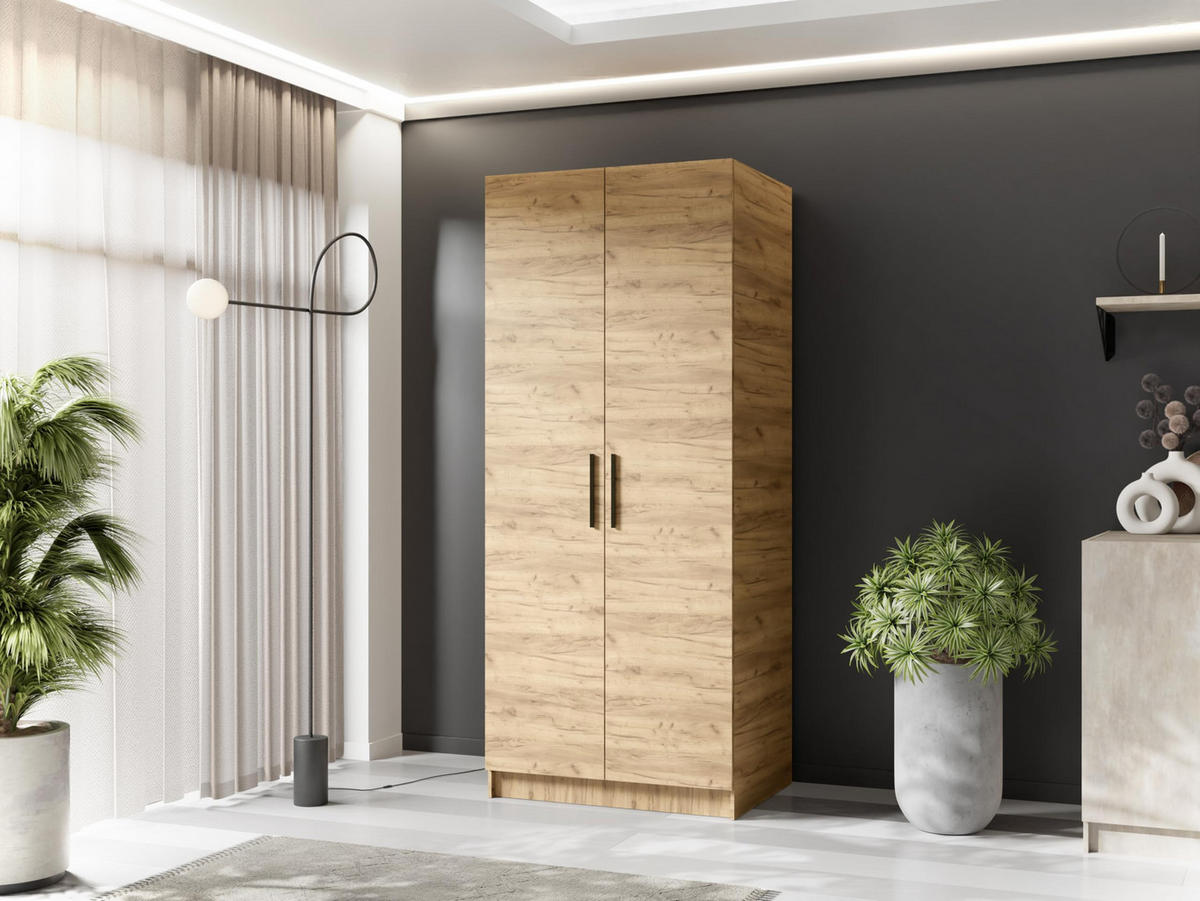 ŠATNÍ SKŘÍŇ GOLD Dub Craft - medově dubová, kompozitní dřevo (78/205/52.5cm) - Kier Furniture
