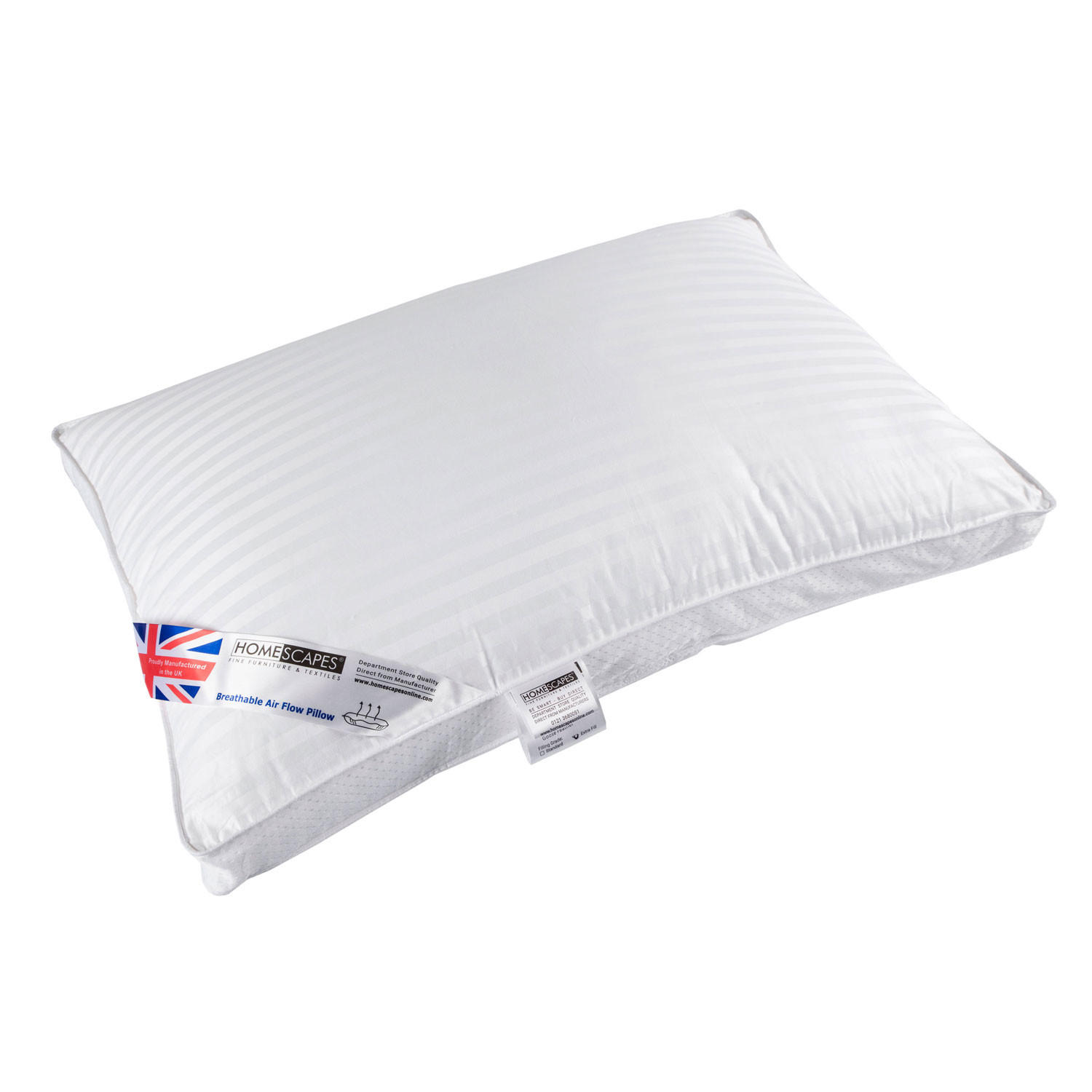 AIR-FLOW-KISSEN Super-Mikrofaser 48/74 cm - Weiß, Textil (48/74cm) - Homescapes