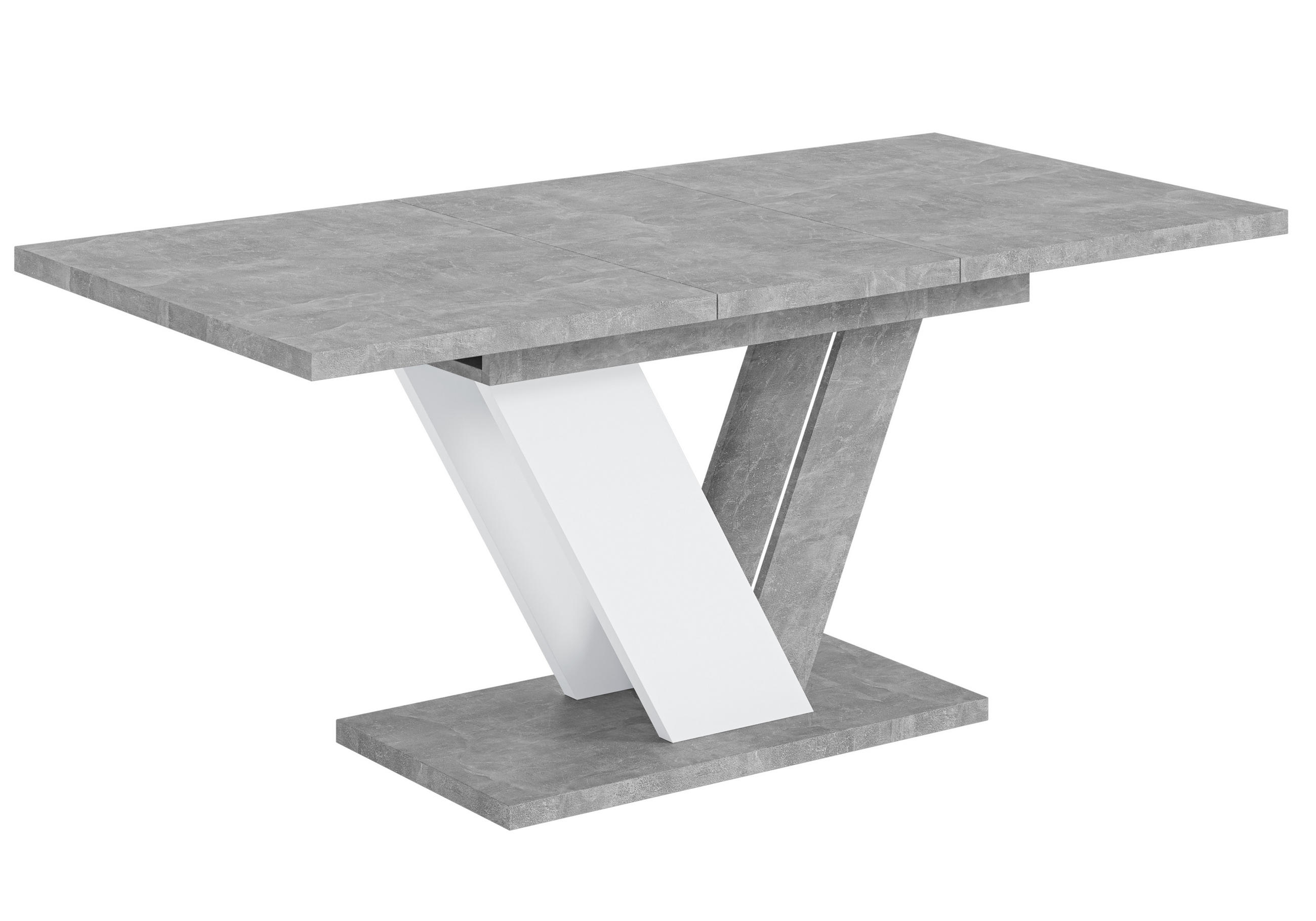 ESSTISCH ausziehbar 120 -160x80x75 cm - Stone / White - CLASI - Weiß/Grau, Holzwerkstoff (120/80/75cm) - ALTDECOR