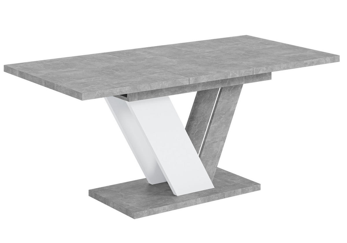 ESSTISCH ausziehbar 120 -160x80x75 cm - Stone / White - CLASI - Weiß/Grau, Holzwerkstoff (120/80/75cm) - ALTDECOR