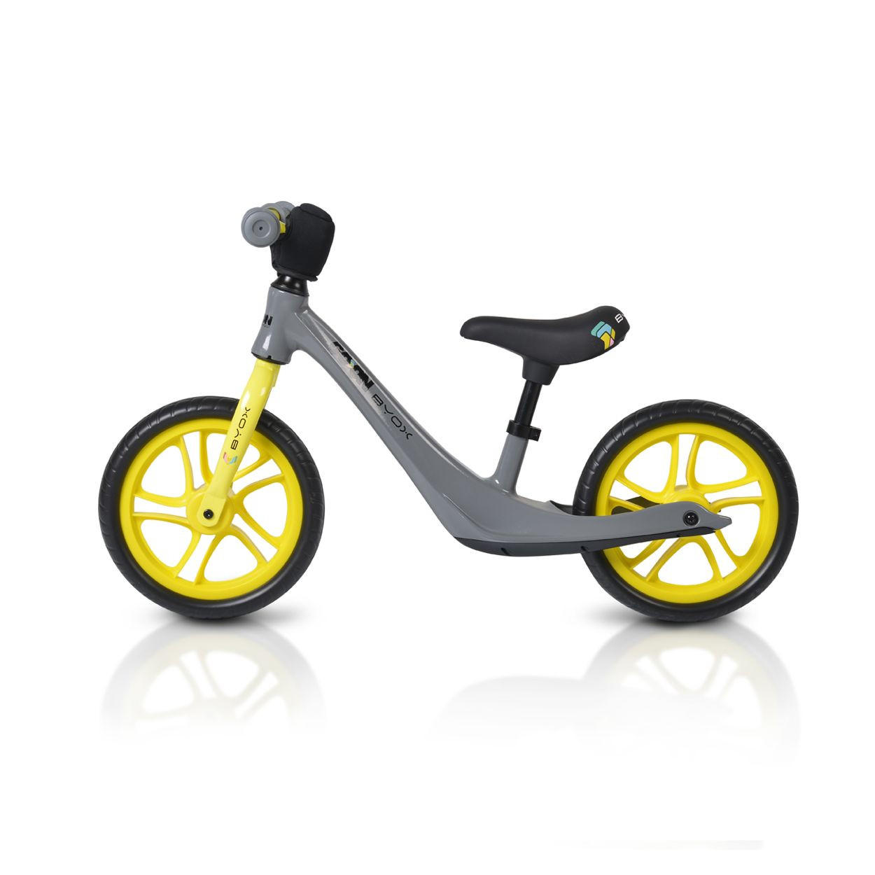 LAUFRAD Go On 12 Zoll gelb Anti-Rutsch-Griffe, Sattel einstellbar, ab 3 Jahren - Gelb, Metall (89/13/60cm)