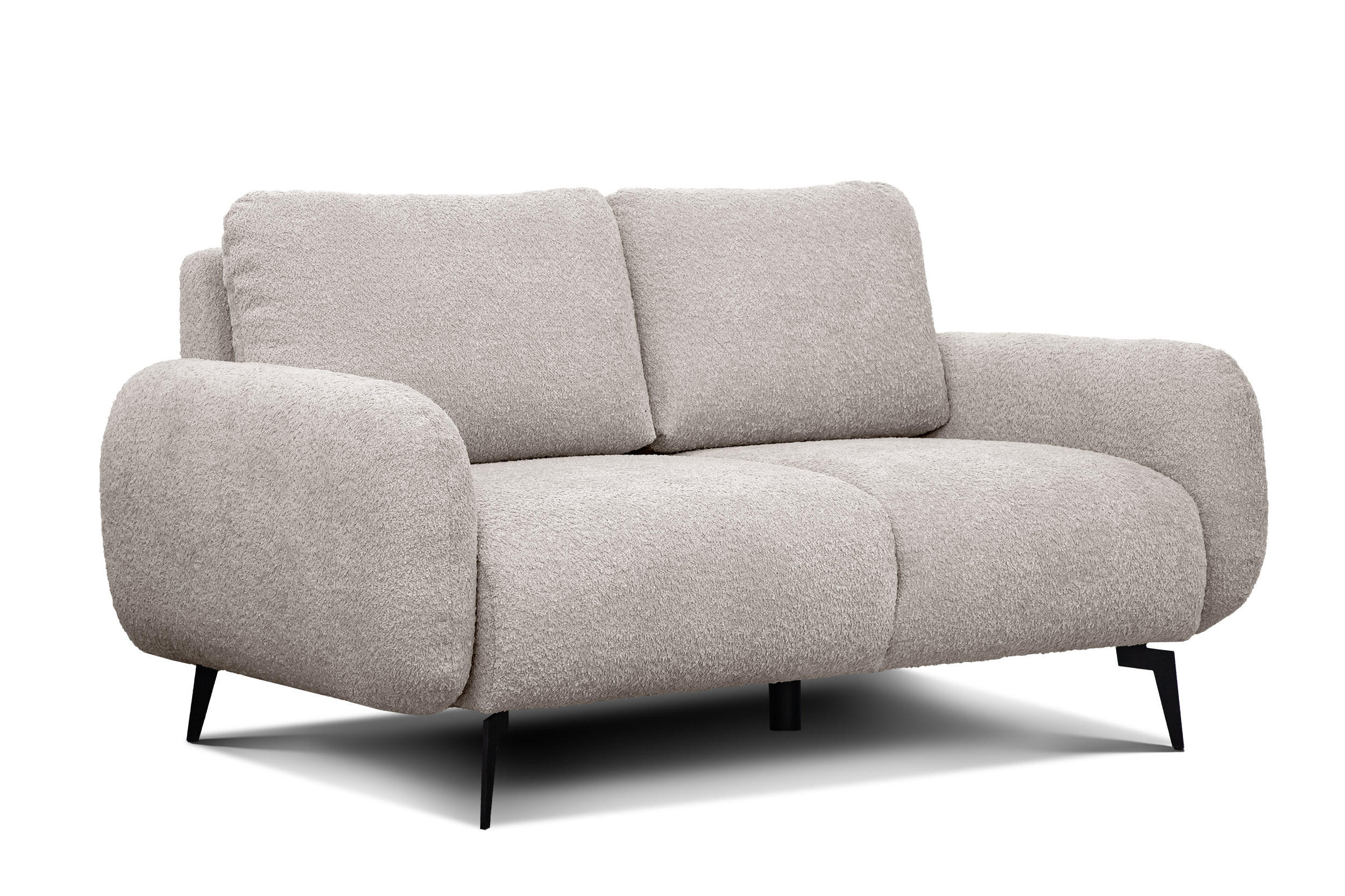 SOFA FEBE 2-Sitzer, ecru - Champagner/Schwarz, Holz/Textil (160/82/96cm) - Courtois Laville