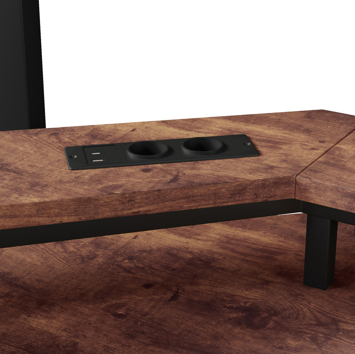 HOCHBETT 90/200 cm Schwarz aus Metall und MDF mit Schreibtisch - Schwarz, Metall (90/200cm) - OKMYHOME