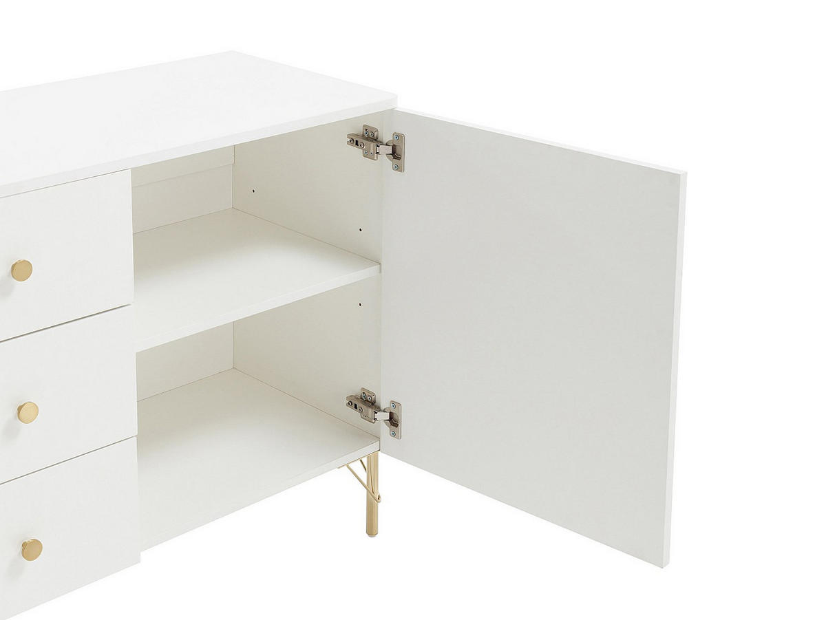 SIDEBOARD - 180 cm x 40 cm - Holz, Platte - Weiß - ALOBARA - Weiß, Holz (180/75/40cm) - Vente-Unique