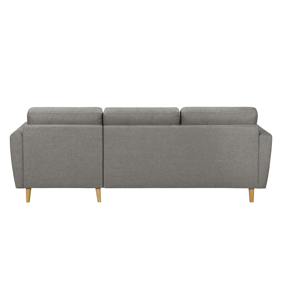 ECKSOFA mit Longchair - Hellbraun/Grau, Holz/Textil (233/148cm) - home24