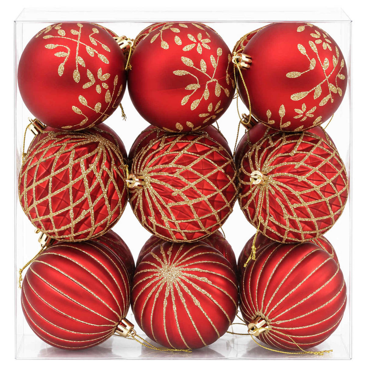 WEIHNACHTSKUGELSET XL 18 -teilig 8 cm Rot Polystyrol - Rot, Kunststoff (8/8/8cm) - vidaXL