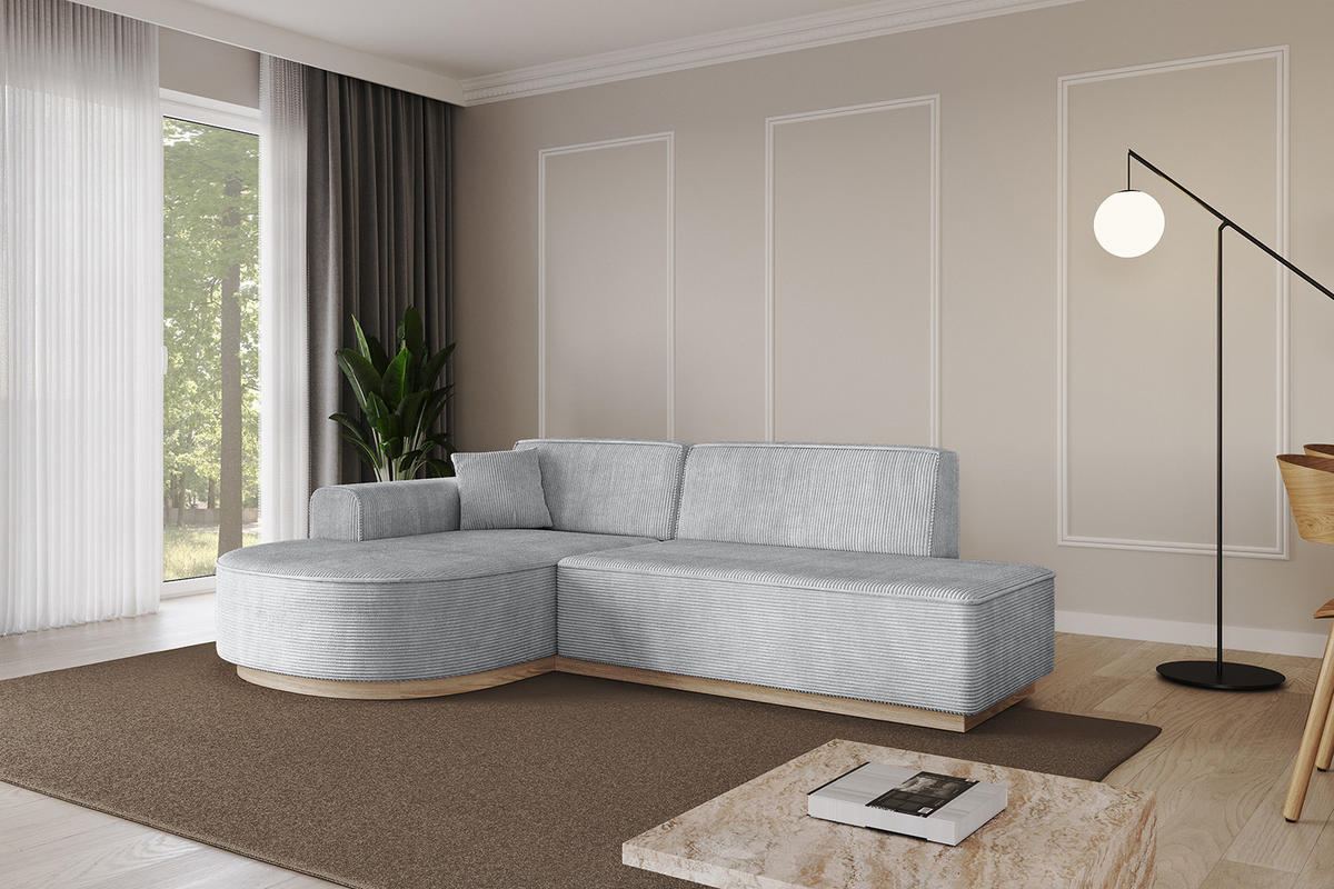 ECKSOFA Ottomane Links ARRIO-L1 - 243x171x83 cm Grau - Grau, Holzwerkstoff/Textil (243/171cm) - ALTDECOR