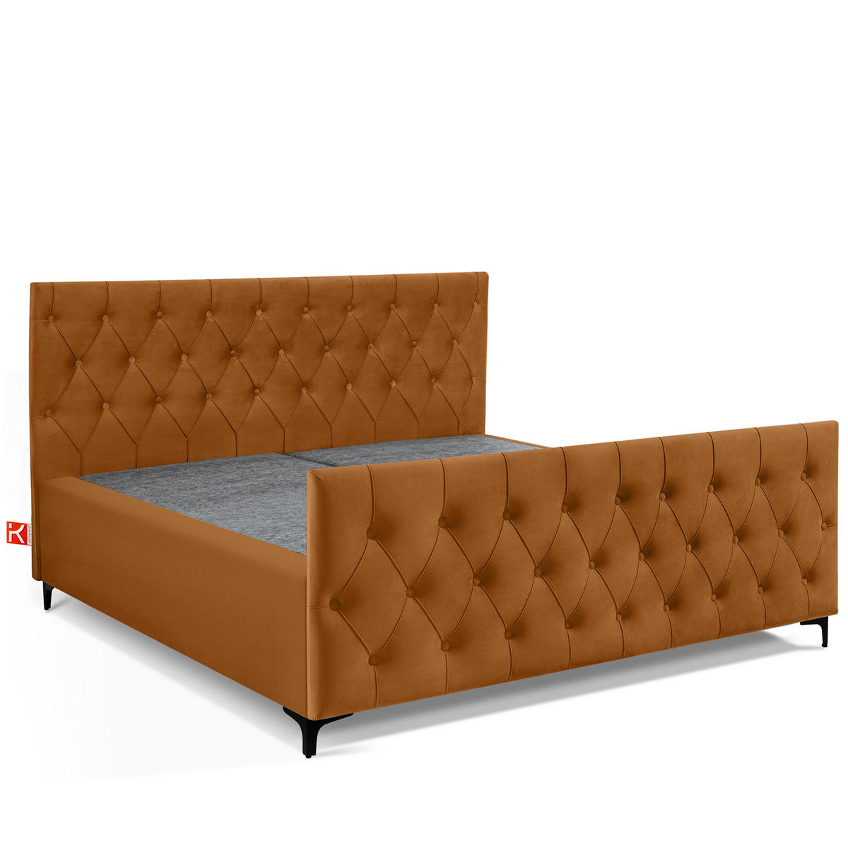 POLSTERBETT ARDEA, Rot - Rotbraun/Schwarz, Holz/Holzwerkstoff (180/200cm) - KONSIMO®