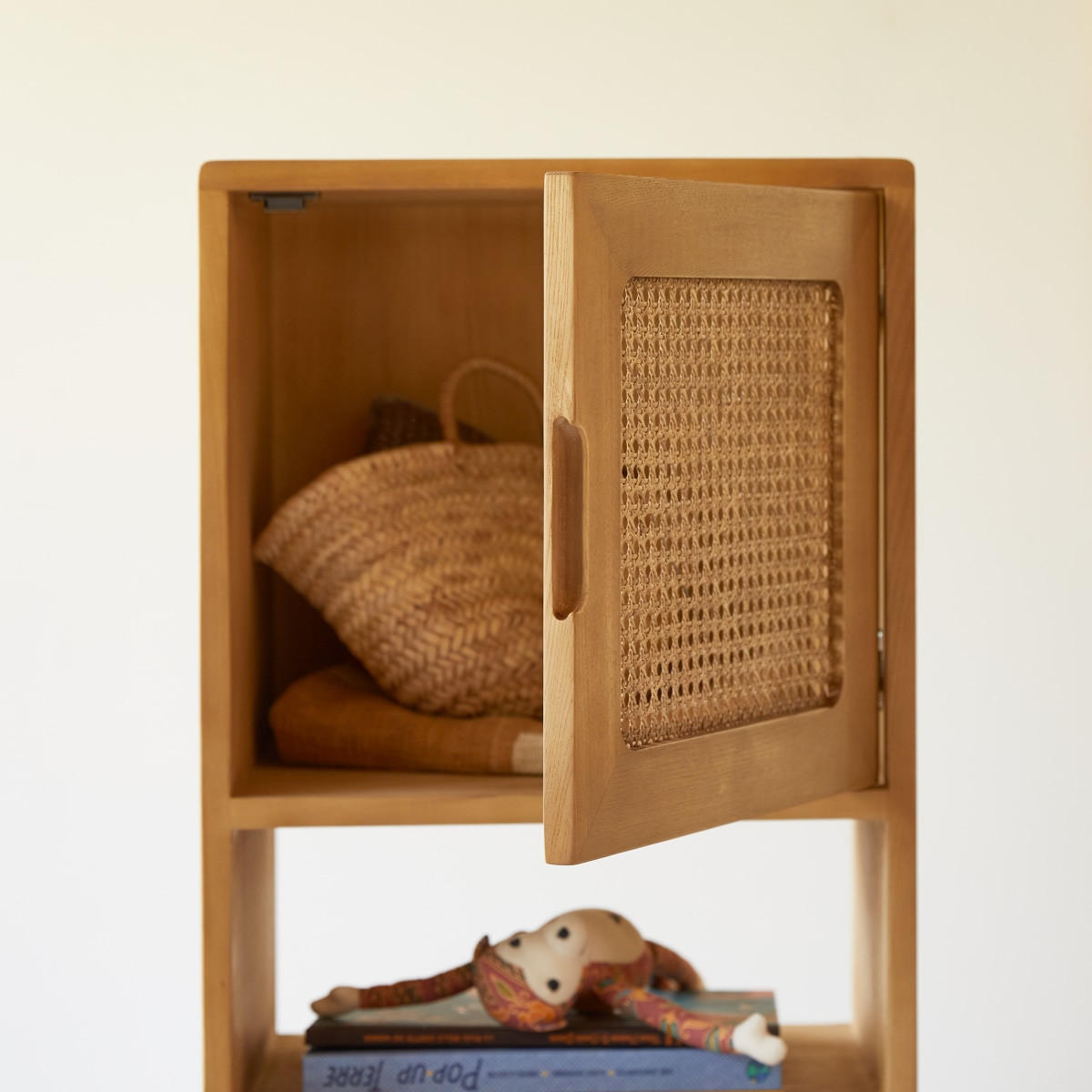 KINDER-SCHRANK Luis Natur aus Ulme - Naturfarben, Holz (45/135/35cm) - Tikamoon