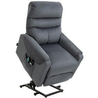 FERNSEHSESSEL Sessel mit Aufstehhilfe mit Massagefunktion Heizung Dunkelgrau - Dunkelgrau/Schwarz, Textil/Metall (97/103/79cm) - HOMCOM