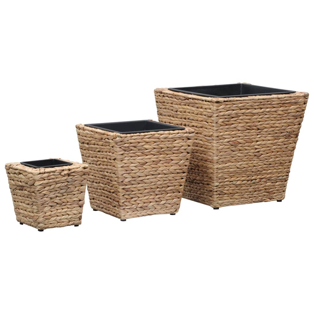 BLUMENKÜBEL 3er set Wasserhyazinthe - Braun, Naturmaterialen (40/40/40cm) - vidaXL