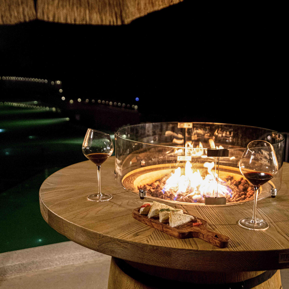 FEUERTISCH LAFITE Bartische aus Beton 122/122/110 cm - Naturfarben, Naturmaterialien (122/110/122cm) - Elementi