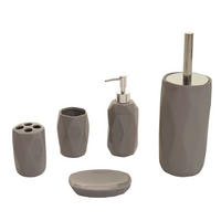 BADSET Grau 5er-Set - Grau, Keramik (13/32/10cm) - MCW