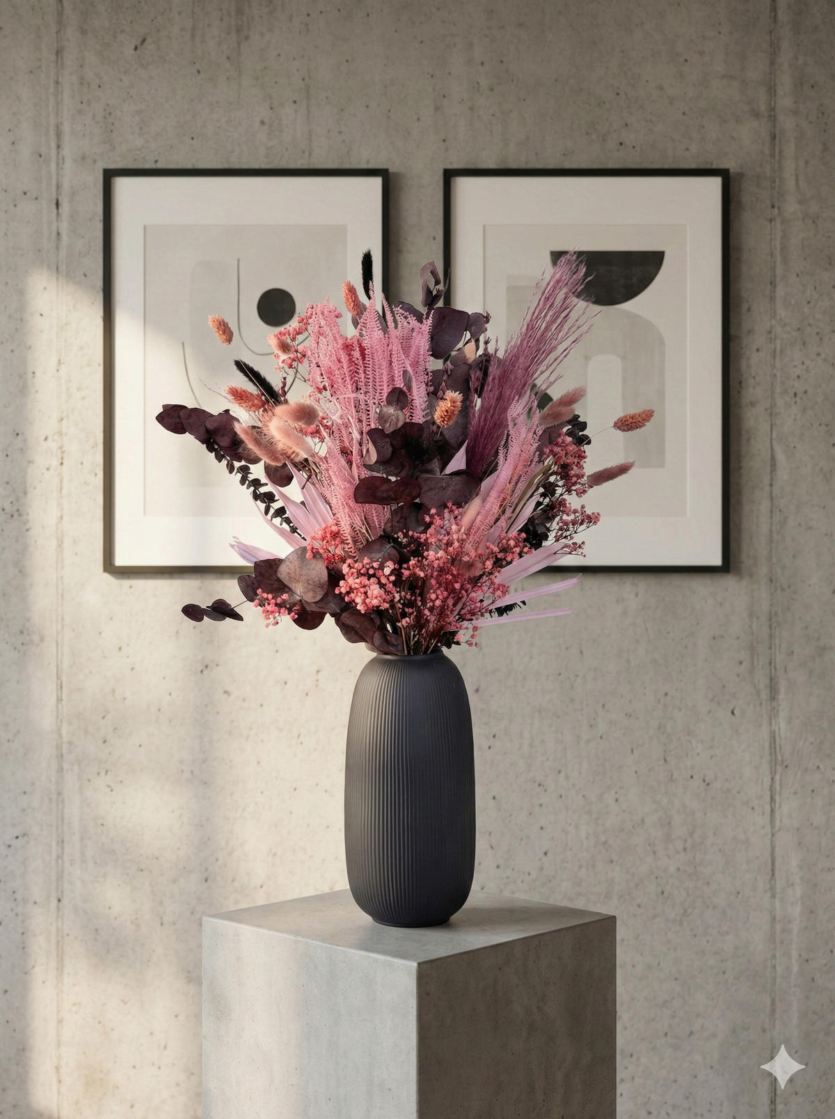 TROCKENBLUMEN Strauß Touch of Pink - Pink, Naturmaterialien (55cm) - Lykke & You