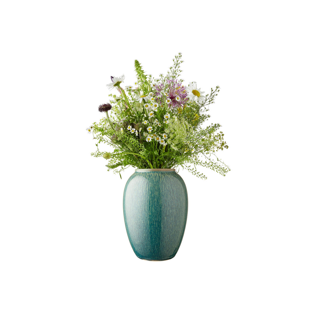 VASE 20 cm Steinzeug Grün - Grün, Keramik (21cm) - Bitz