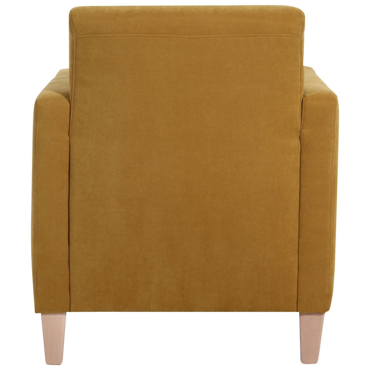 SESSEL Karol Bezug Veloursstoff Buche natur / mais - Gelb, Kunststoff (71/81/70cm) - 58aufmkessel