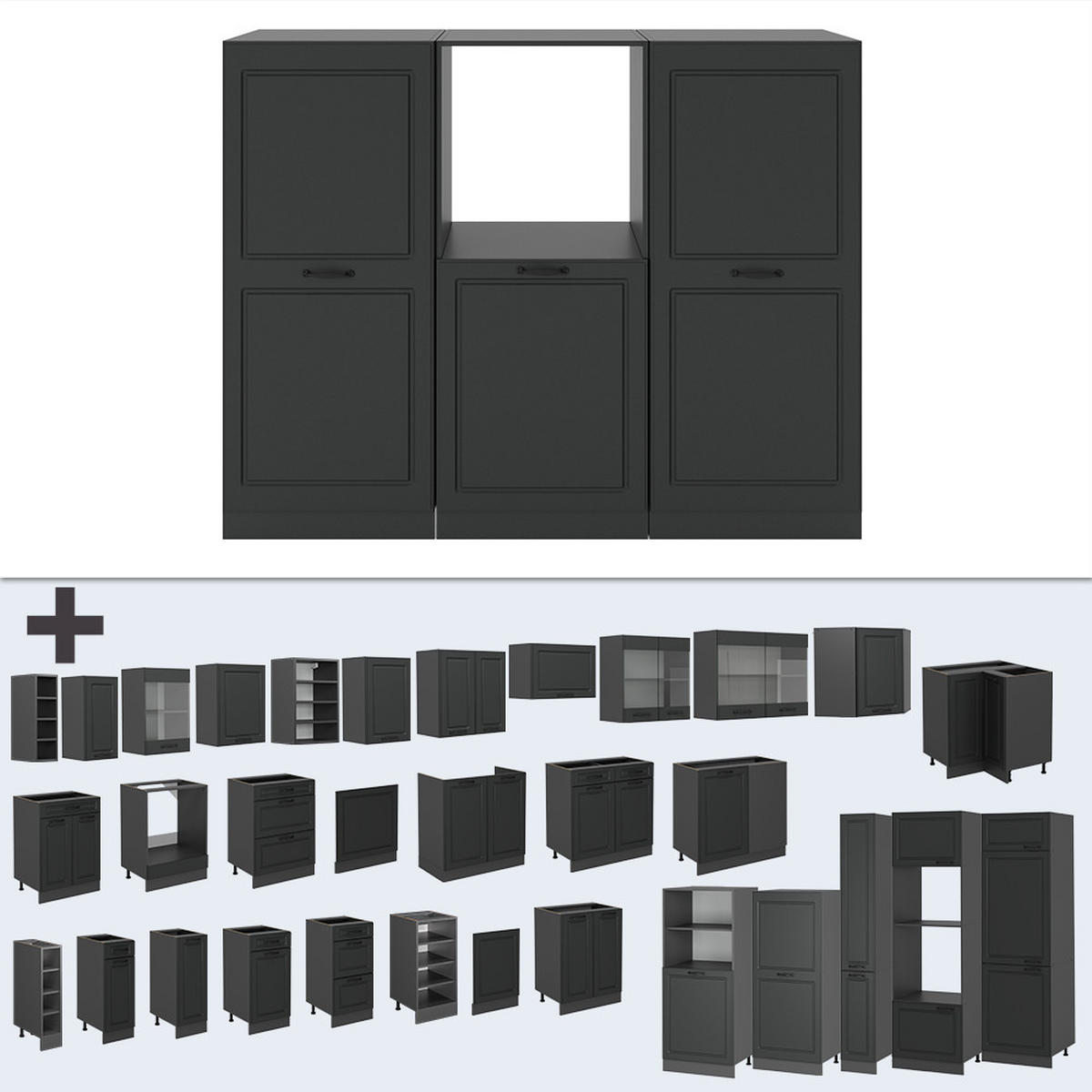 Anthrazit, Holzwerkstoff (180/81.6/46cm) - Vicco