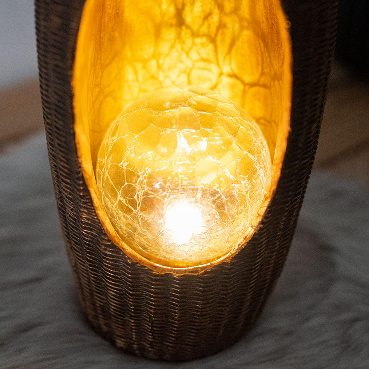 LED AUSSENLEUCHTE Rattan Design Braun 2er Set - Braun, Kunststoff (14.3/13/45.5cm) - Globo Lighting