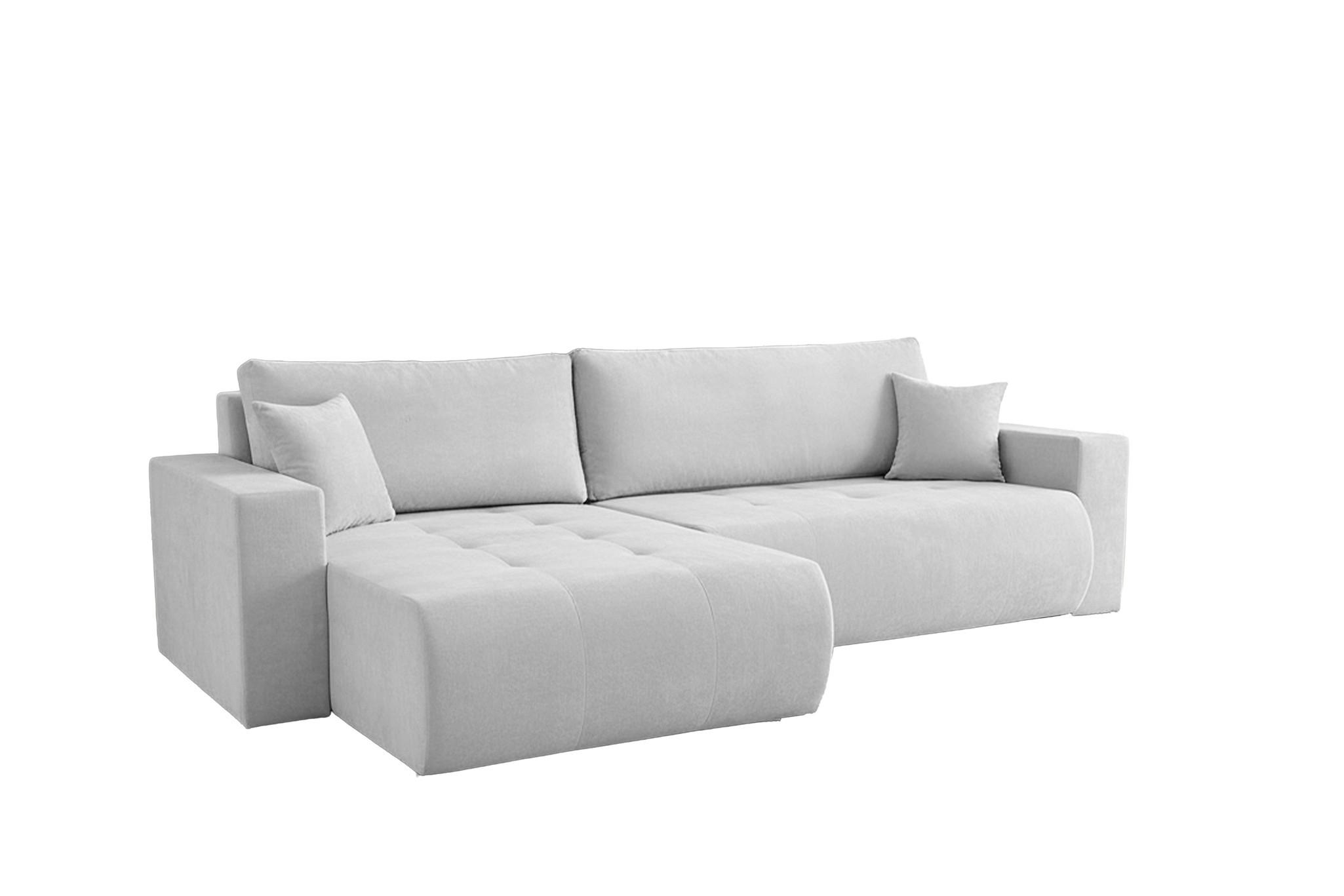 ECKSOFA Armari Mit Schlaffunktion - Hellgrau, Holzwerkstoff/Textil (277/154cm) - Fun Möbel