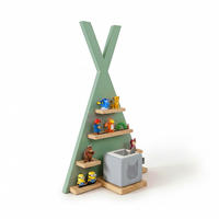 WANDREGAL Salbei für Toniebox Zeltform - Grün, Holz/Holzwerkstoff (49/69/9cm) - Relaxdays