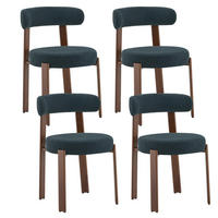ESSZIMMERSTUHL 4ER-SET aus Stoff in Schwarz, mit ergonomischer Bügellehne - Schwarz, Textil (51.5/79/57cm) - Urban Meuble